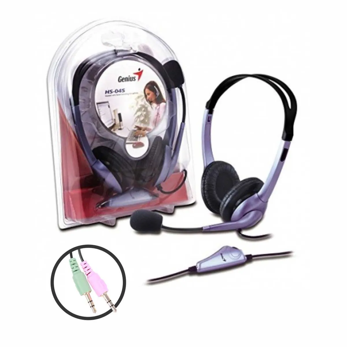 Auriculares Genius HS-04S c/micrófono y anulación de ruido