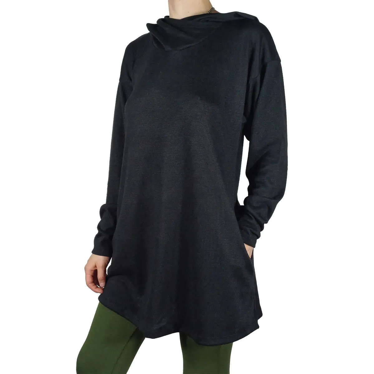 Buzo Largo con Capucha y Bolsillos