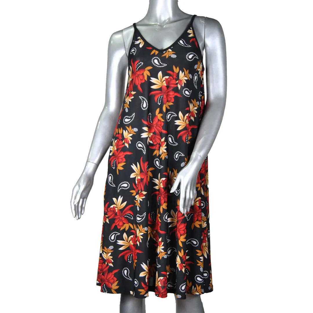 Vestido sin Mangas Suelto con bolsillos seda fría