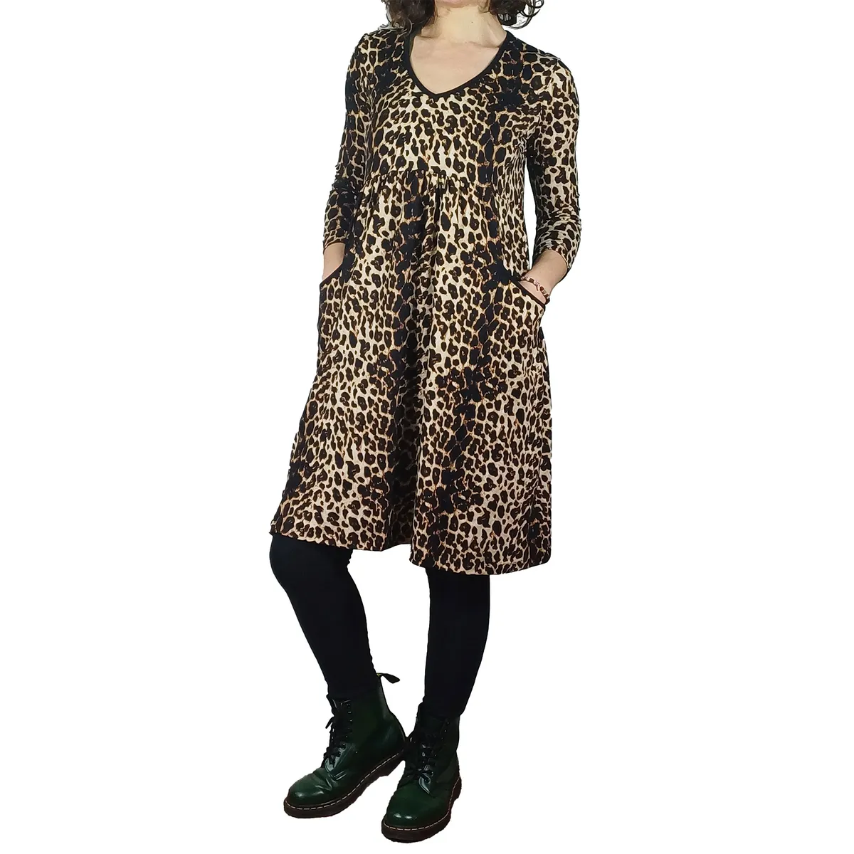 Vestido Manga 3/4 con Frunce