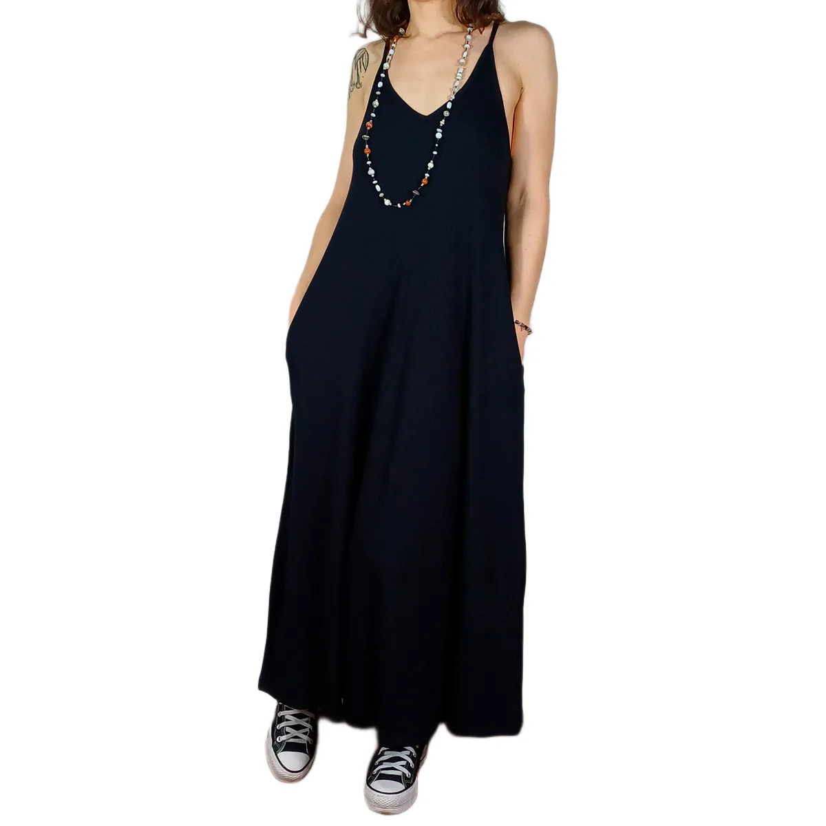 Vestido sin Mangas Maxi con Bolsillos Morley