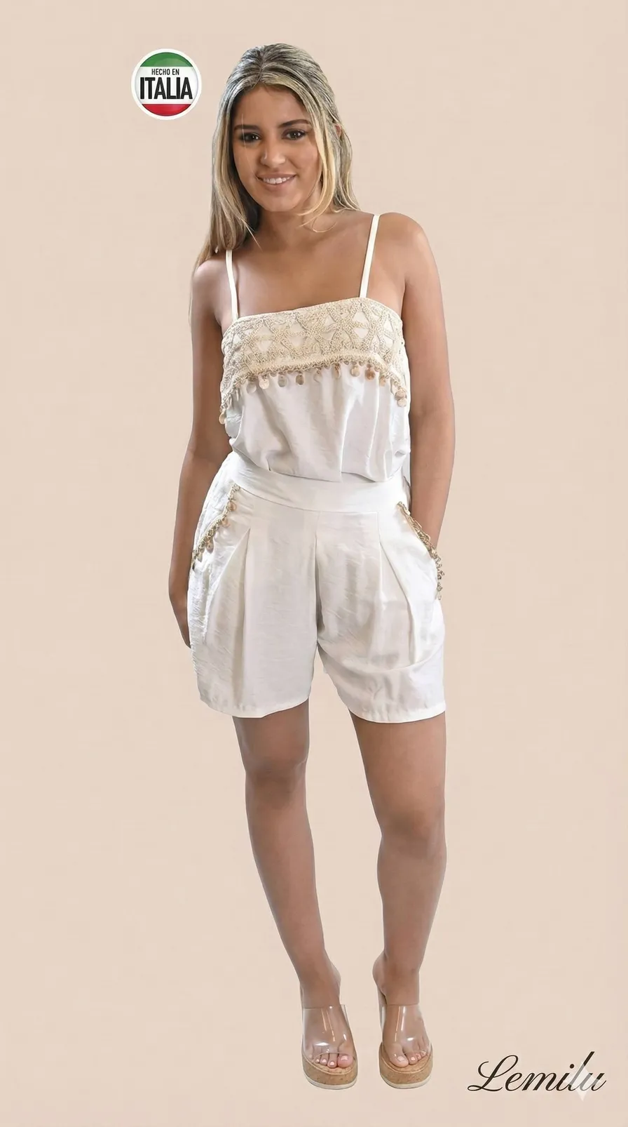 Set “Capri” – Crepé italiano con detalles artesanales