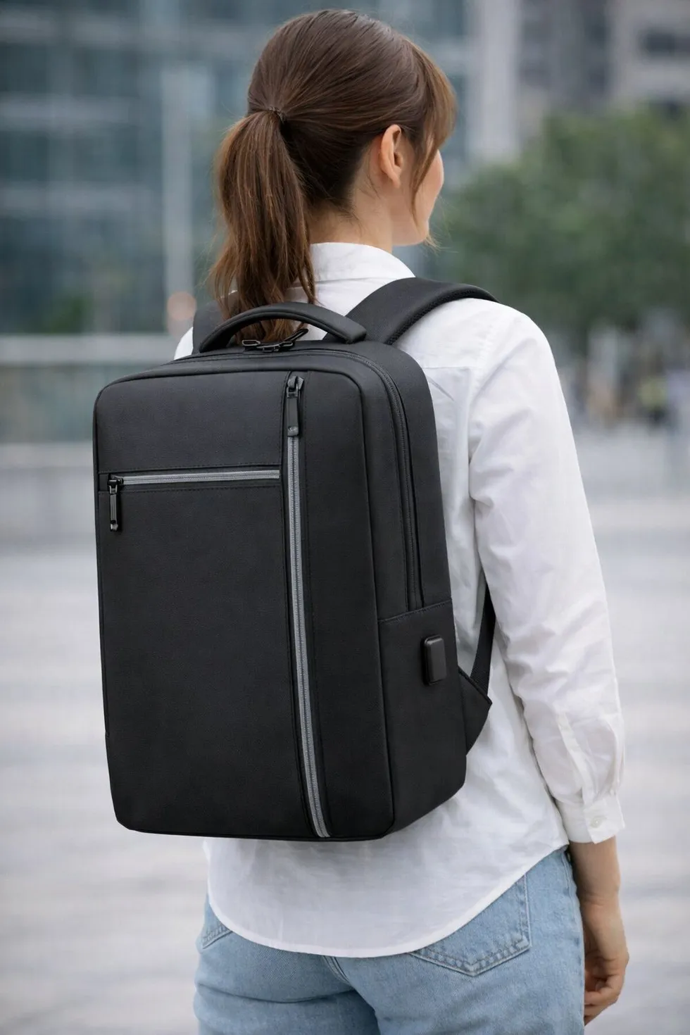 Mochila Multifunción Impermeable con Puerto USB y Opción de Banco de Carga