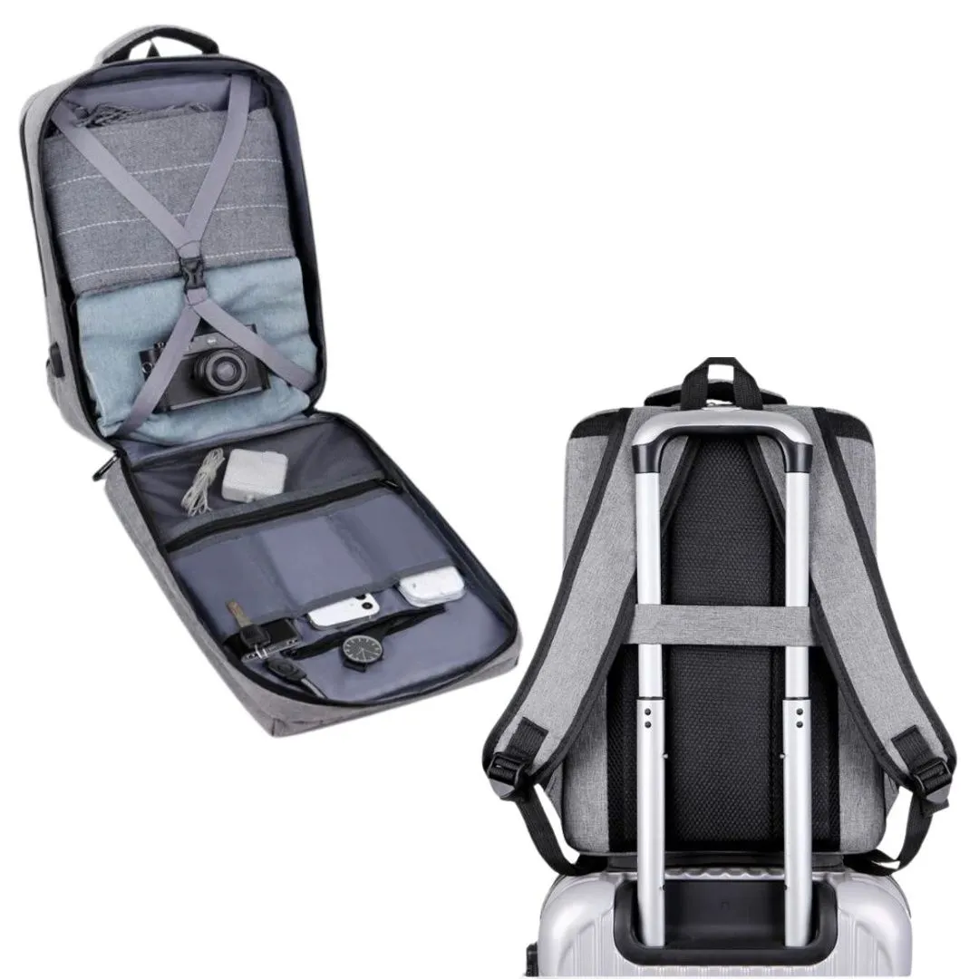 Mochila Multifunción Impermeable con Puerto USB y Opción de Banco de Carga