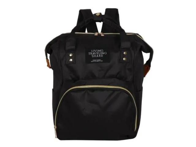 Bolso Mochila Maternal Impermeable con Opción de Banco de Carga – Negro